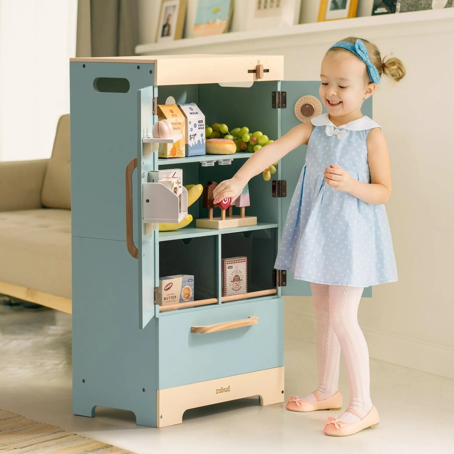 Wooden Kitchen Fridge with Ice Dispenser