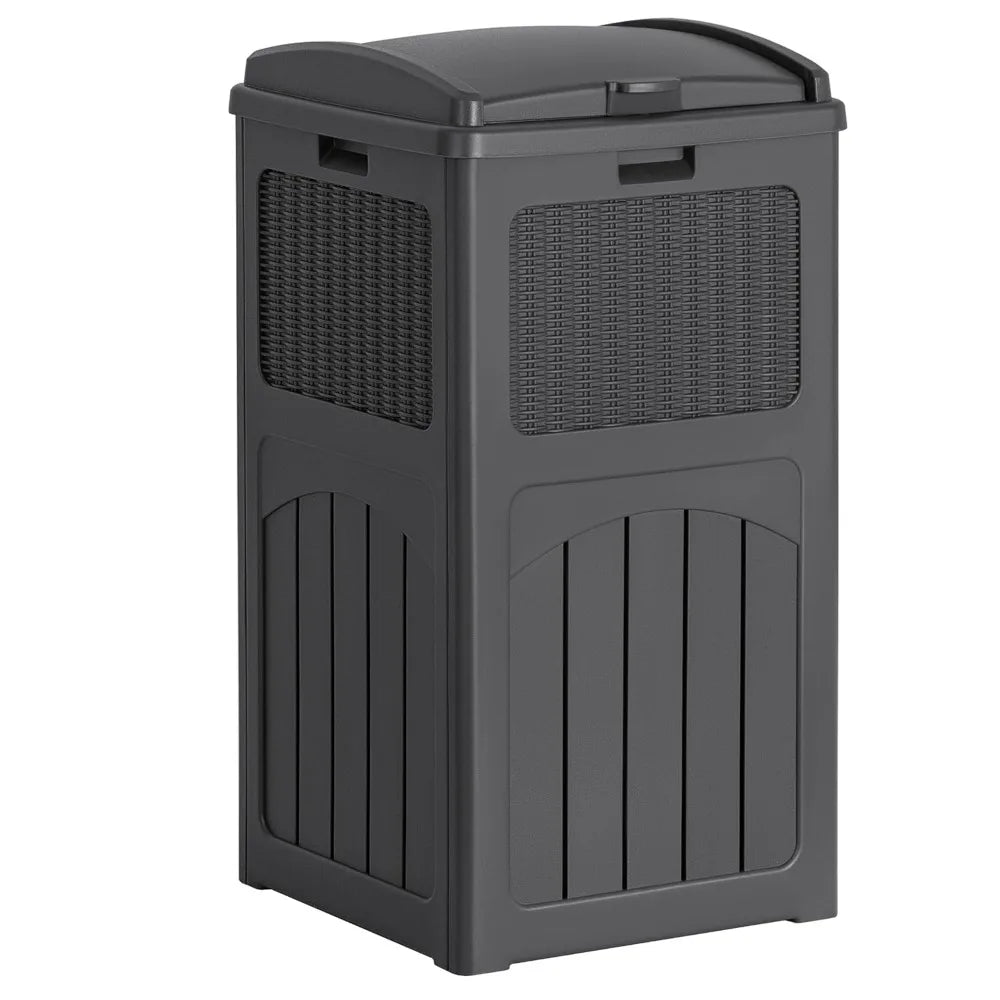 30 Gallon Resin Outdoor Garbage Can with Lid