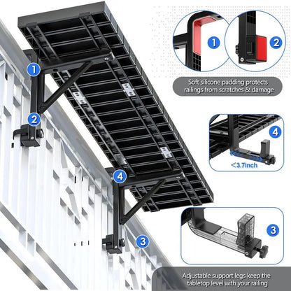 Heavy Duty Balcony Bar Table for Railings