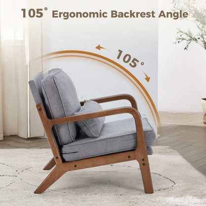 Mid Century Modern Solid Wooden Frame Chair