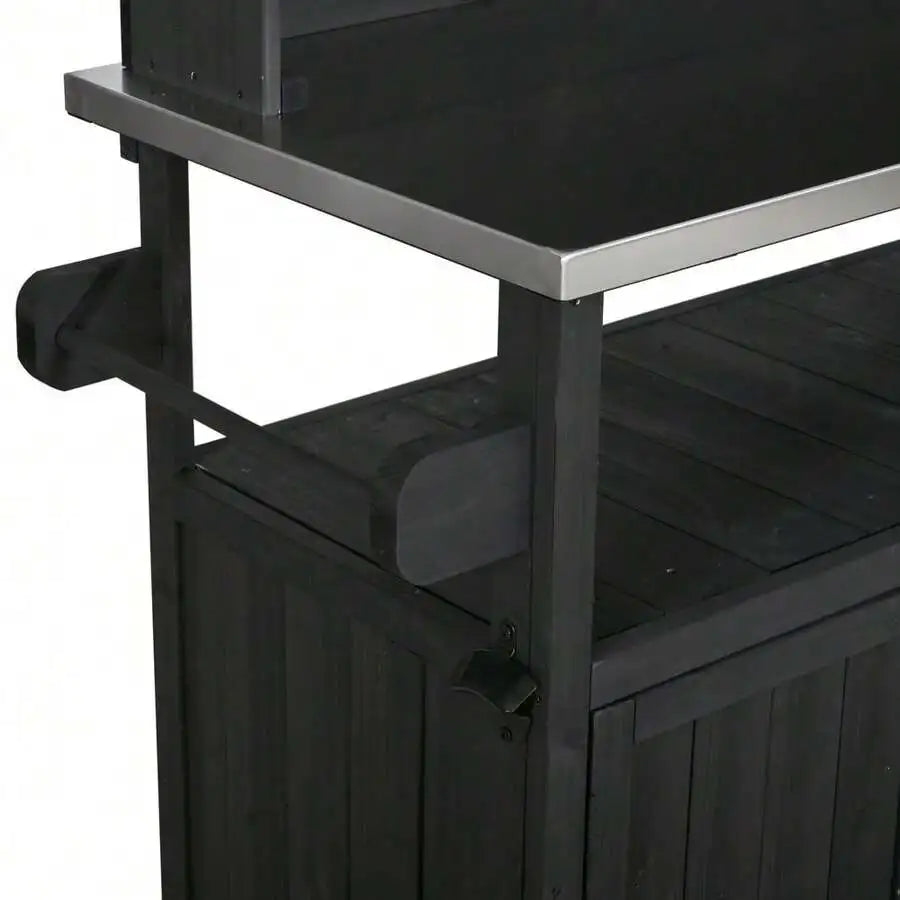 Outdoor Potting Bench With Stainless Steel Top