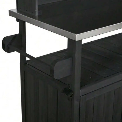 Outdoor Potting Bench With Stainless Steel Top