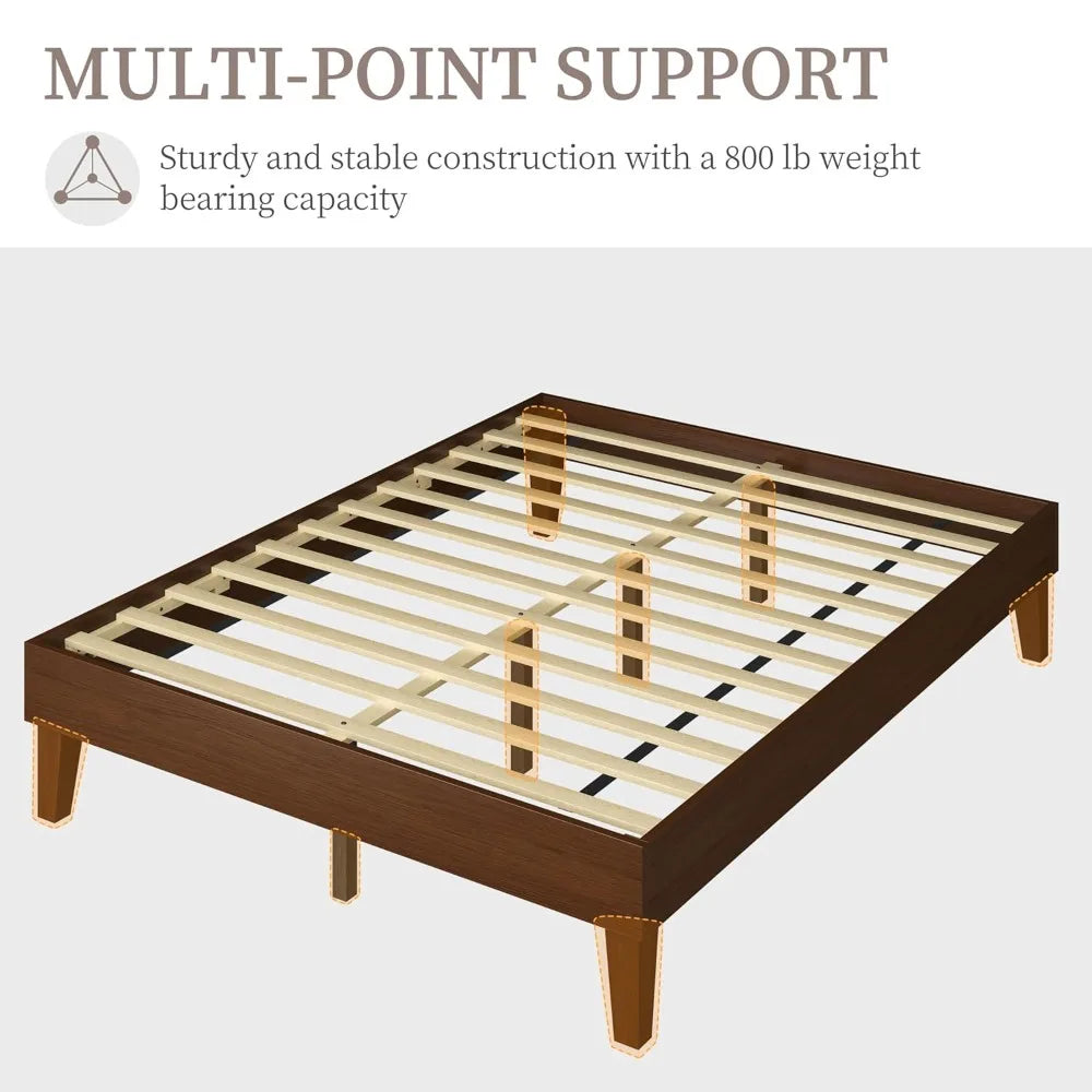 Natural Solid Wood Platform Bed