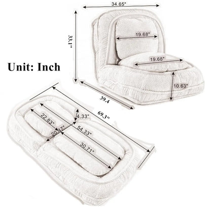 Foldable 5 Positions Adjustable Backrest Sofa Bed