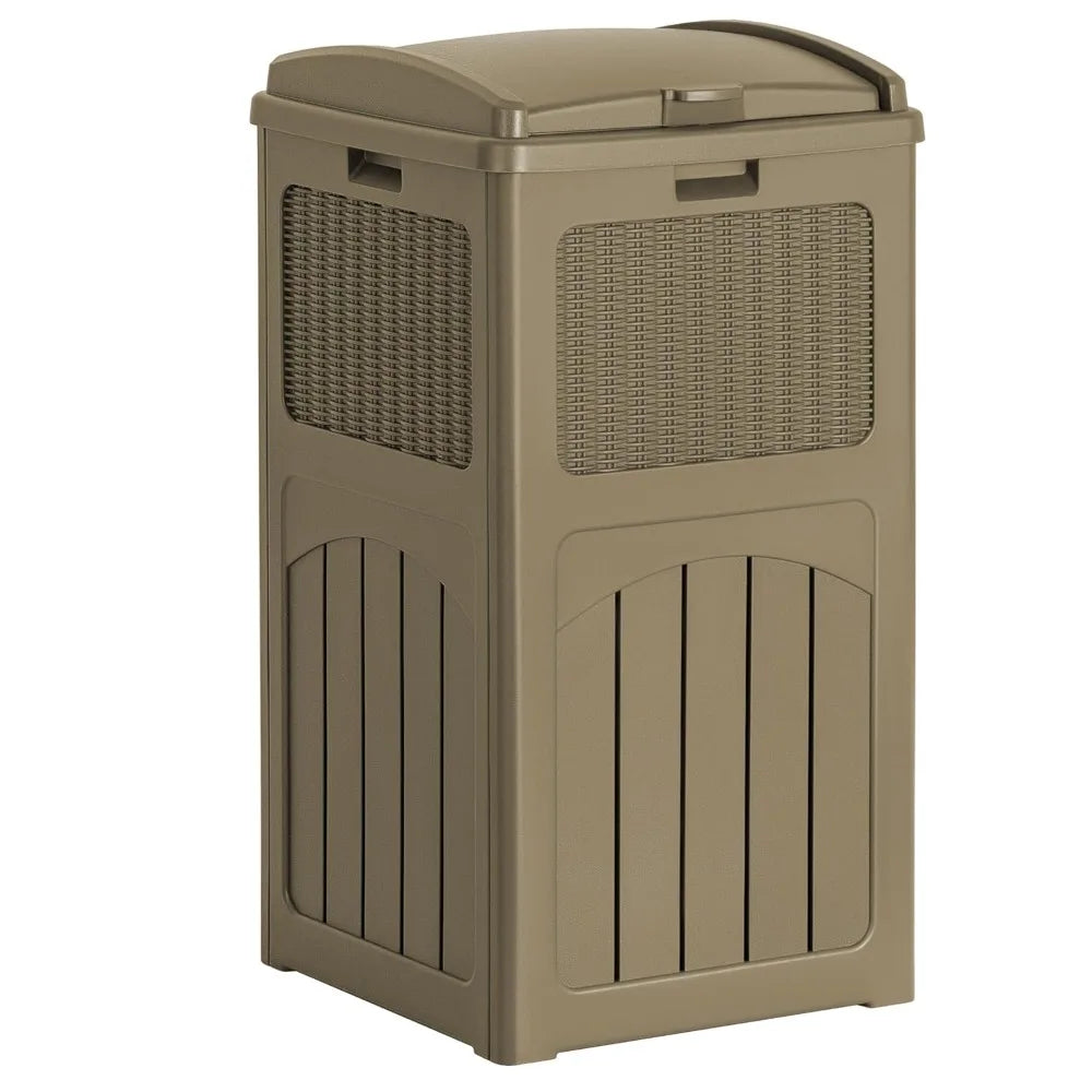30 Gallon Resin Outdoor Garbage Can with Lid