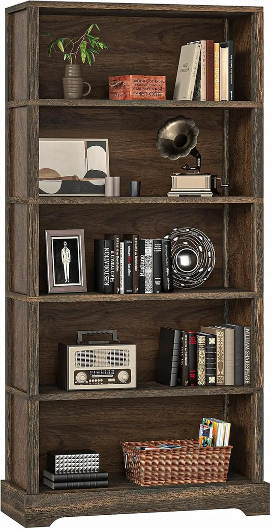 5-Tier Solid Wood Book Shelf