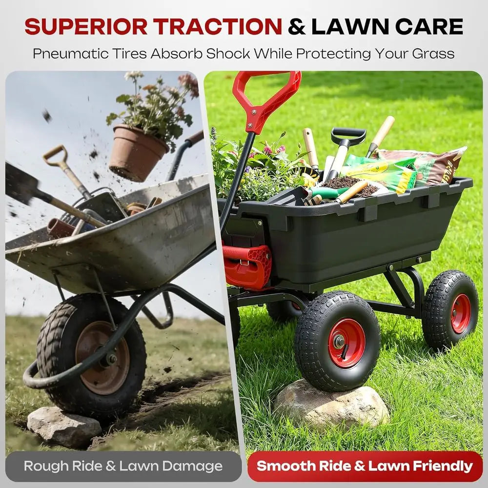 900LB Capacity Heavy-Duty Garden Dump Cart