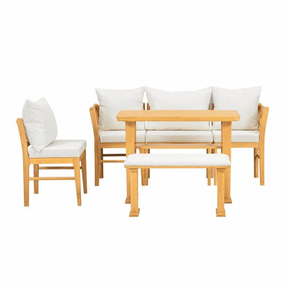 Compact Solid Wood Kitchen Nook Dining Set