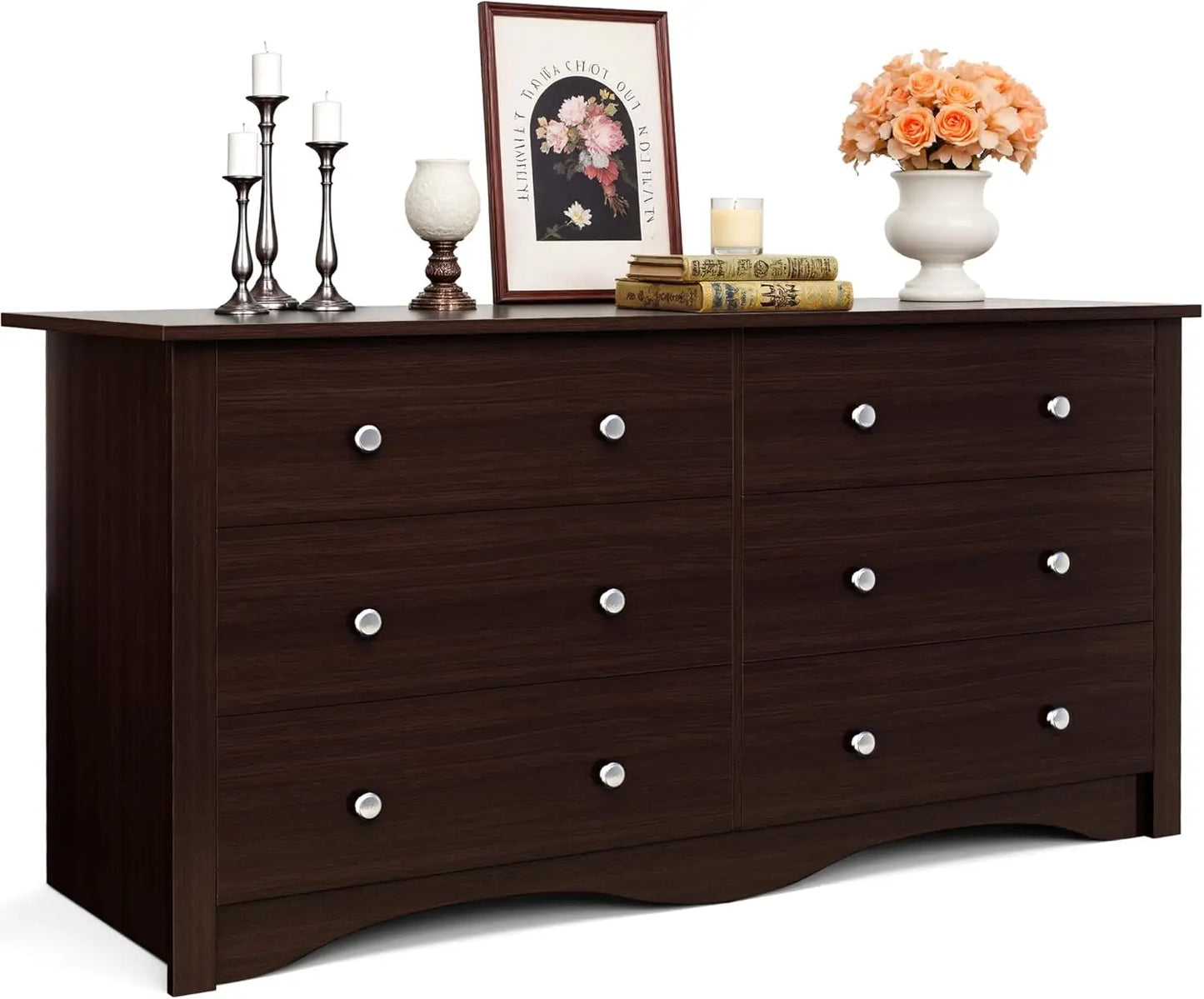 6  Drawers Wood Dresser for Bedroom