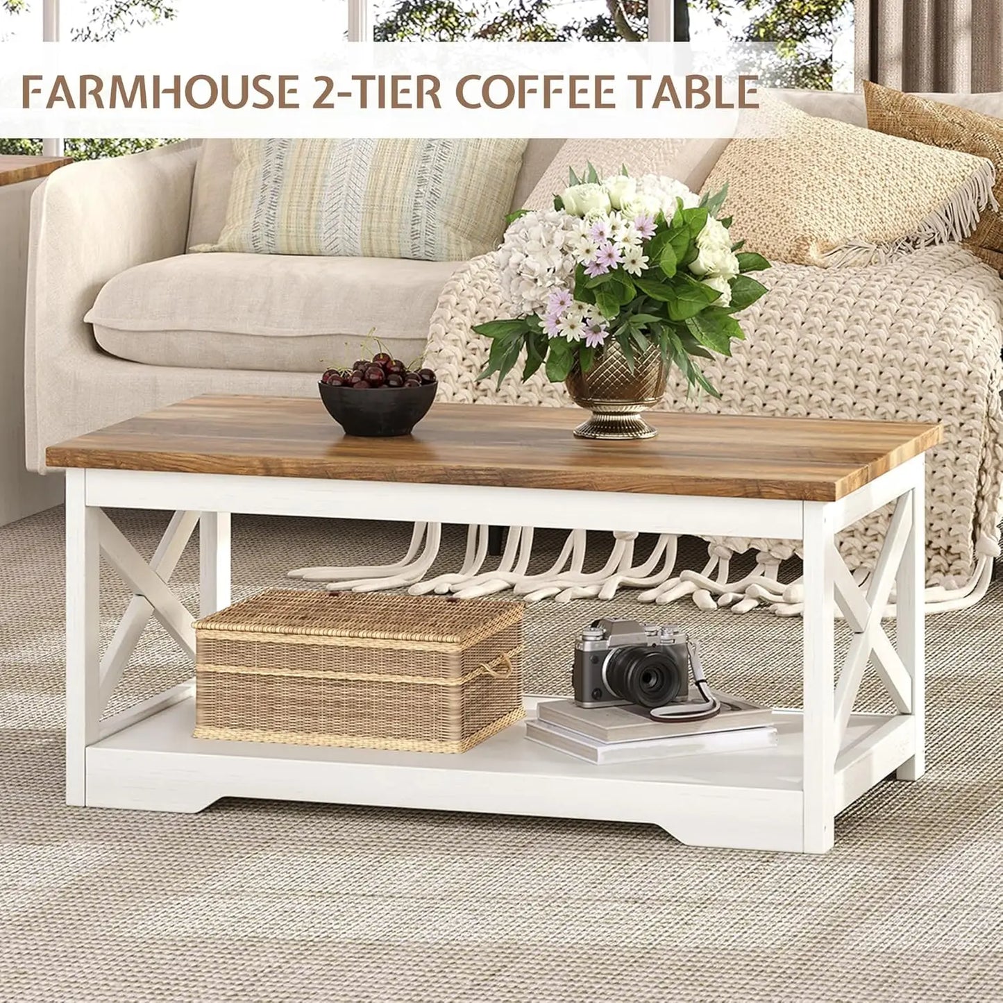 3-Piece Farmhouse Living Room Table Sets