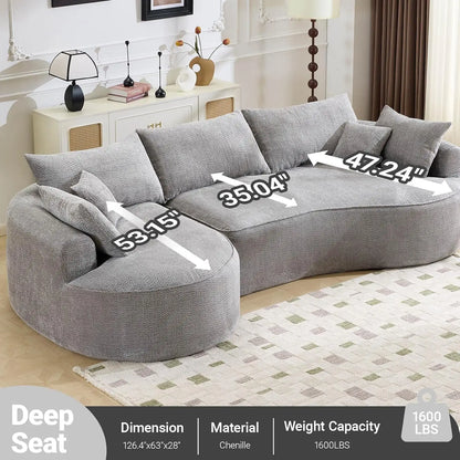 Oversized L-Shaped Boneless Deep Seat Sectional