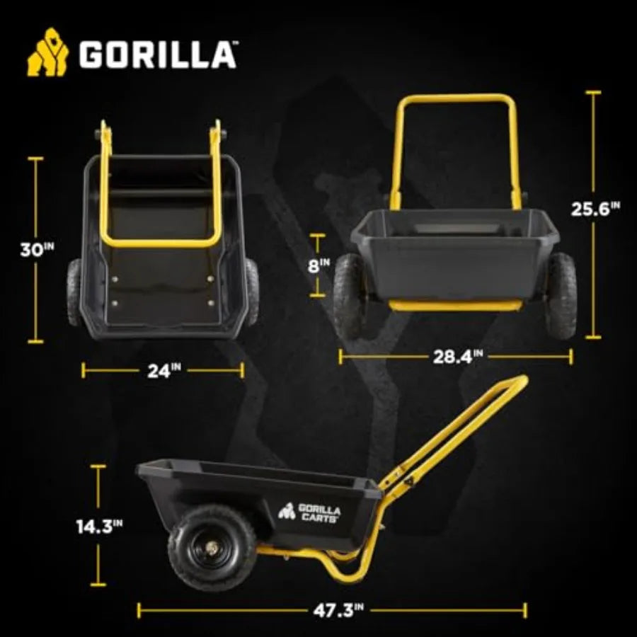Heavy-Duty Dump Cart with Quick-Release Dumping
