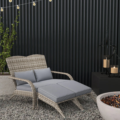 Wicker Adirondack Chair with Cushions for 2