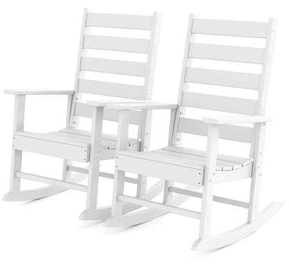 Set-of-2 HDPE Outdoor-Rocking-Chairs