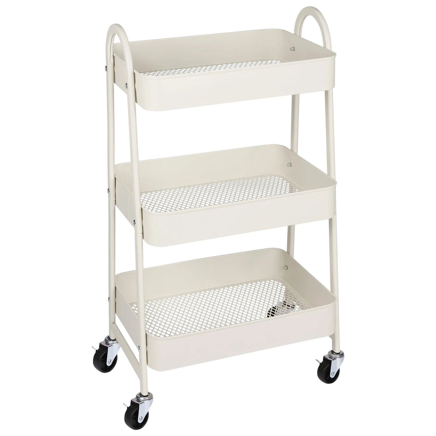 3 Tier Metal  Cart with Lockable Wheels
