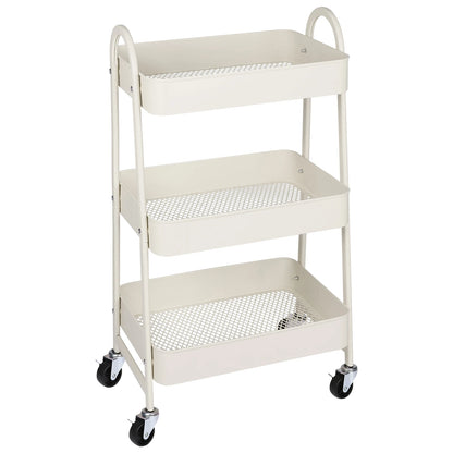 3 Tier Metal  Cart with Lockable Wheels