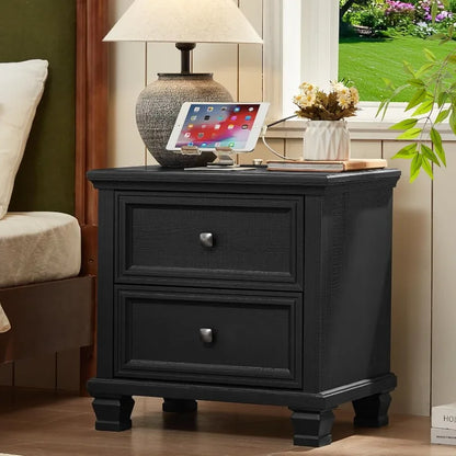 Rustic Vintage  End Table with Wood Legs