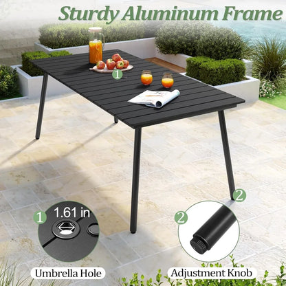 70inch Outdoor Dining Table for 6