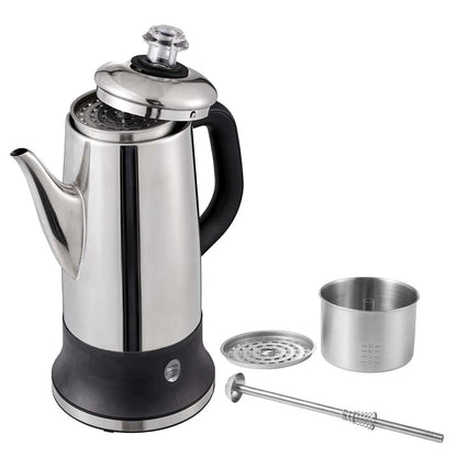 Stainless Steel 12-Cup Electric Coffee Pot