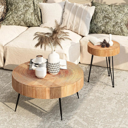 2-Piece Round Nesting Coffee Table Set