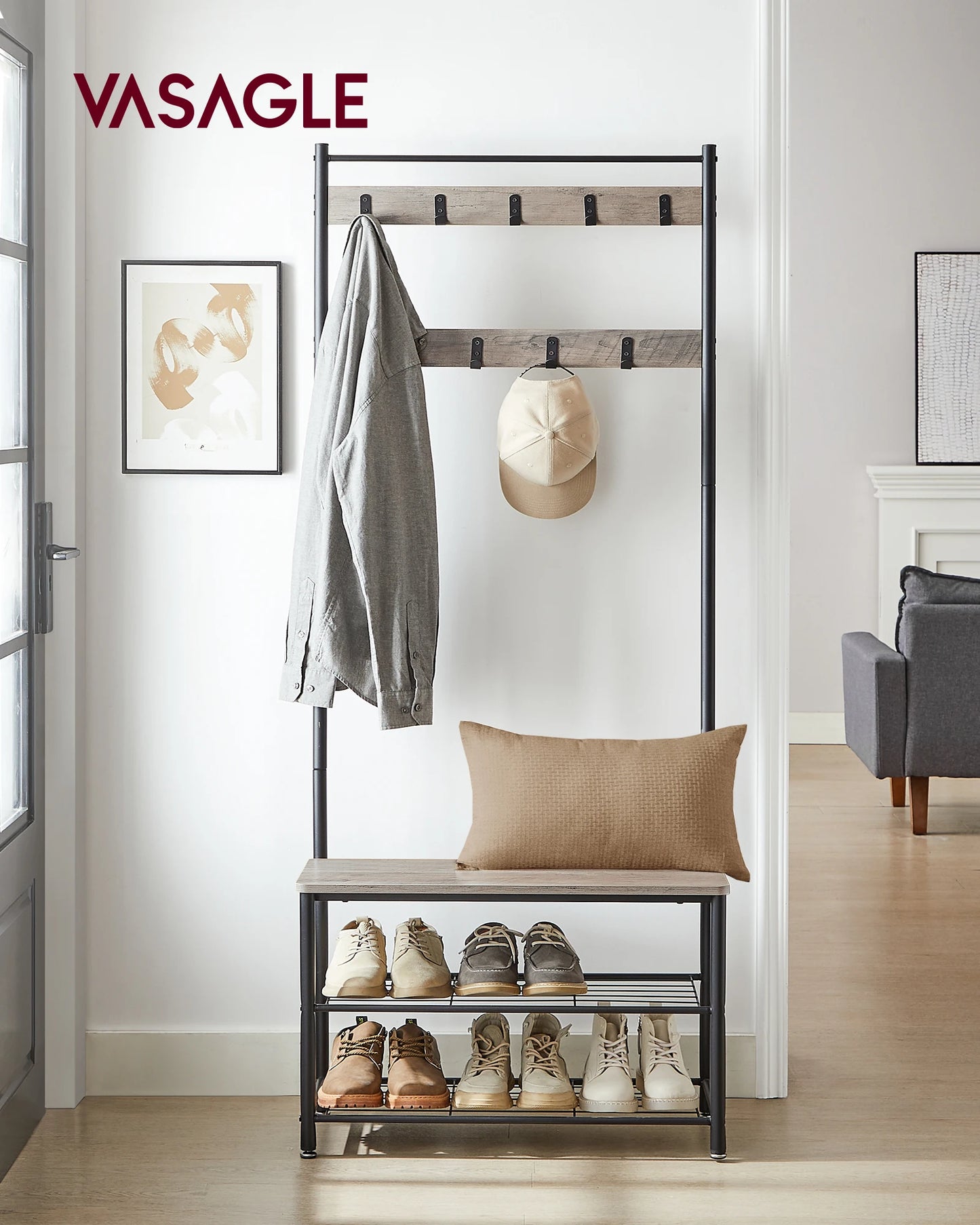 Coat Rack with Shoe Storage