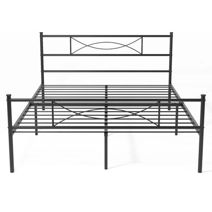 Full Size Bed Metal Platform Frame with Headboard