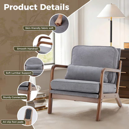 Mid Century Modern Solid Wooden Frame Chair