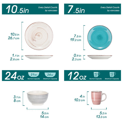16/32 PCS Porcelain Dinner Set Mix-Color