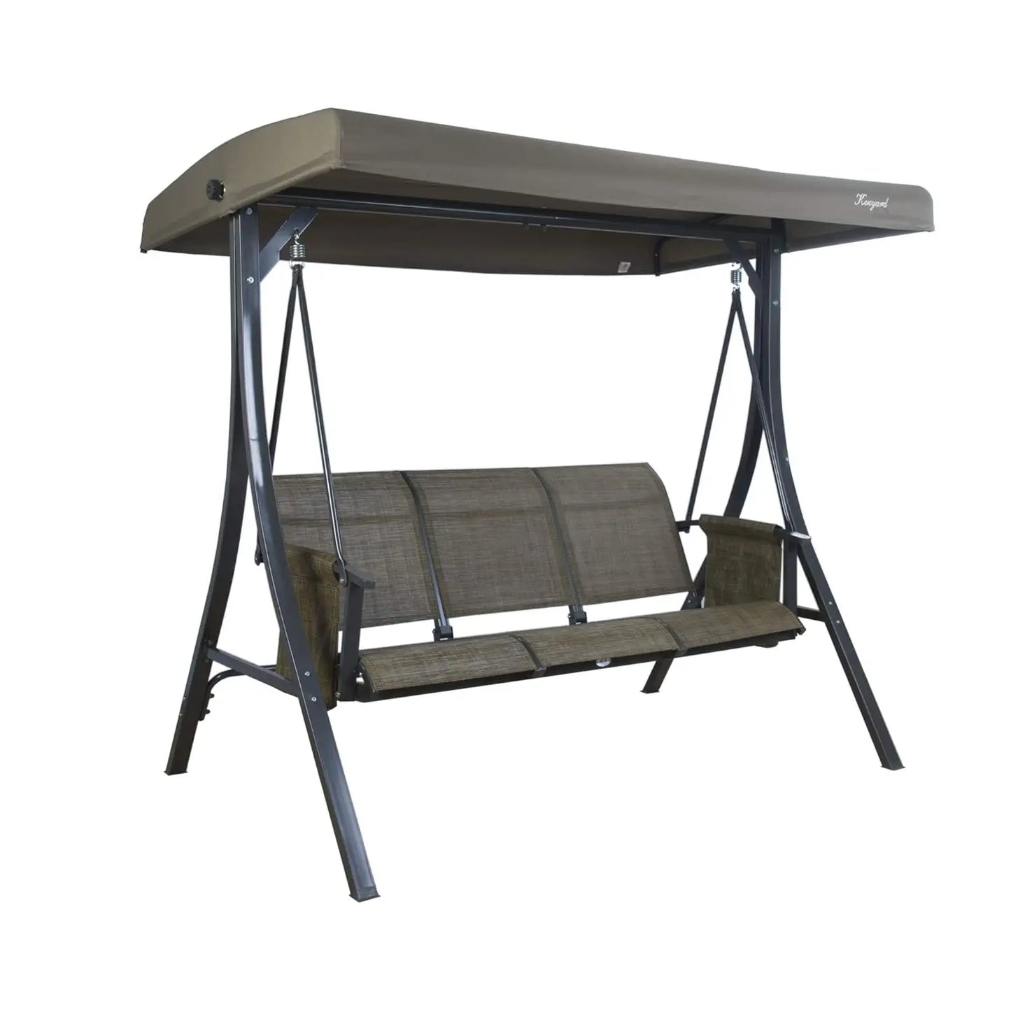 3-Seat Outdoor Porch Swing with Adjustable Canopy