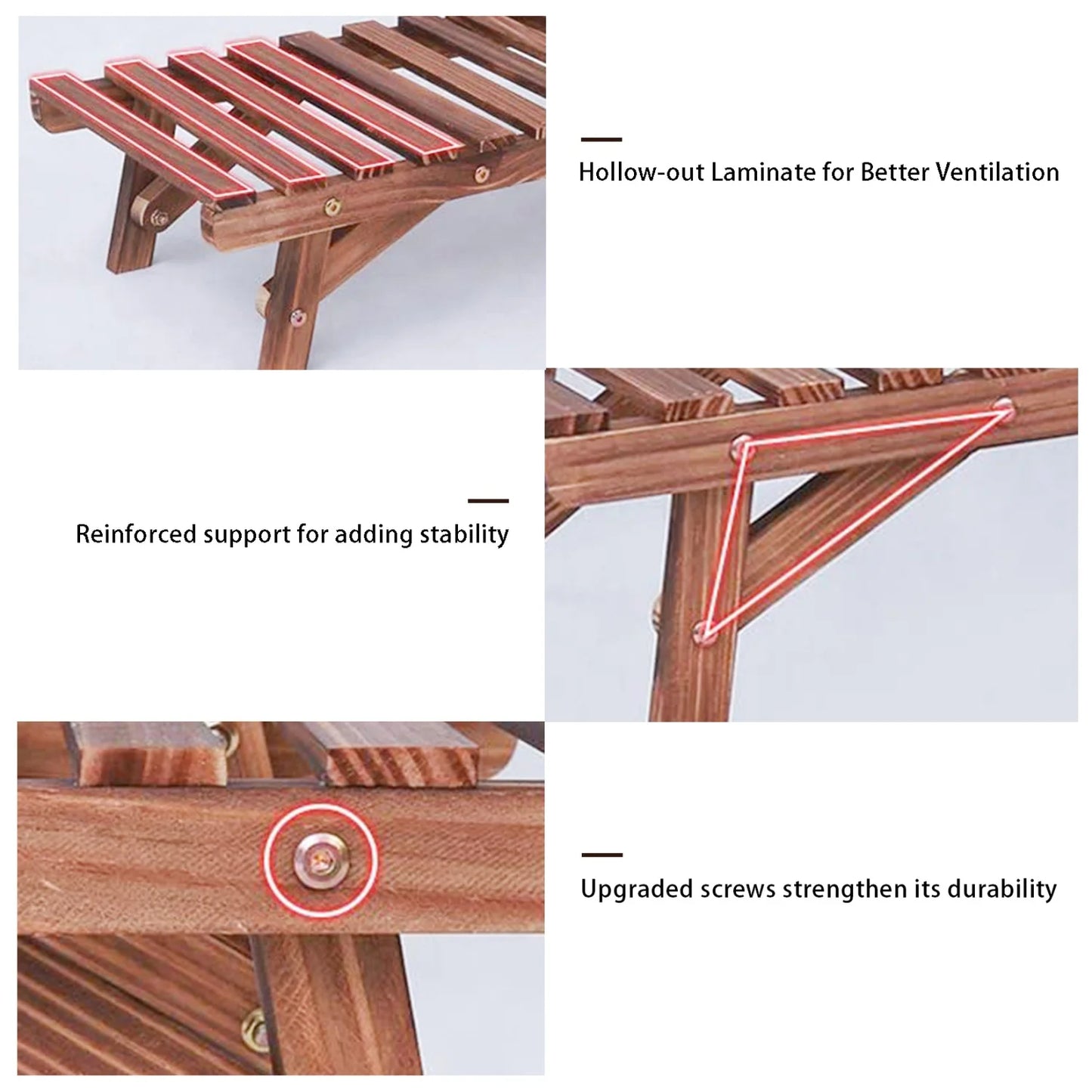 3 Tier Ladder Shelf Wood Plant Stand
