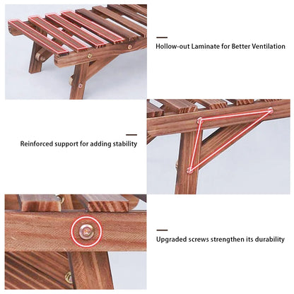 3 Tier Ladder Shelf Wood Plant Stand