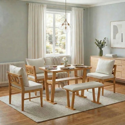 Compact Solid Wood Kitchen Nook Dining Set