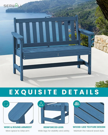 2-Person Outdoor Weatherproof HDPE Garden Bench