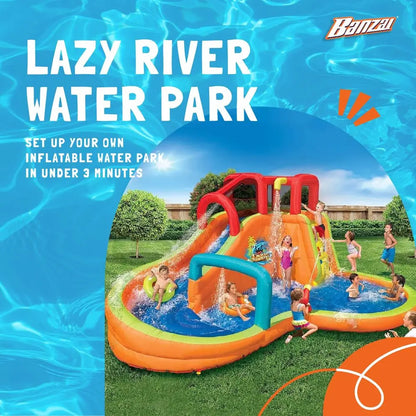 Lazy River Inflatable Water Park with Waterslide,