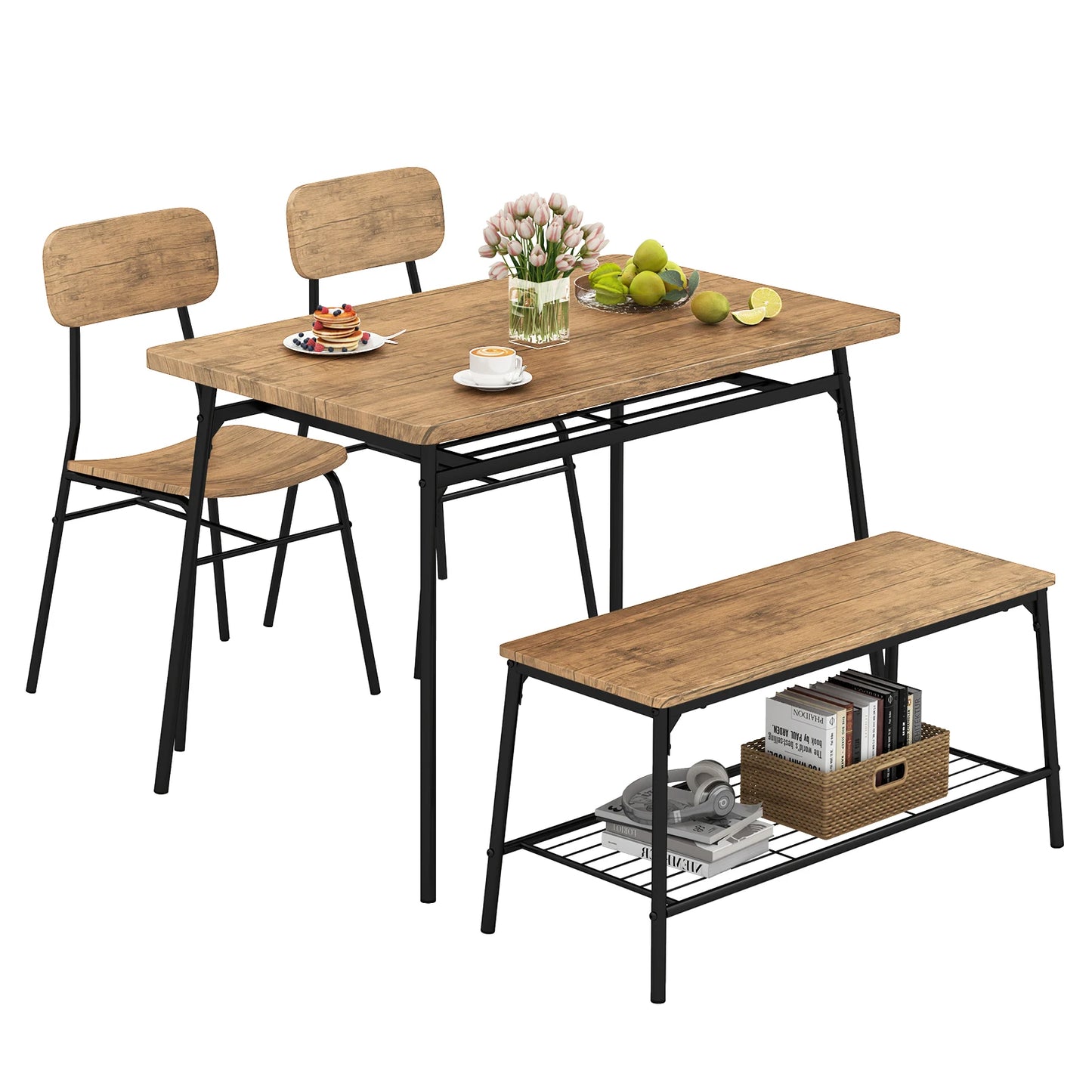 Dining Table w/ Bench and  2 Chairs