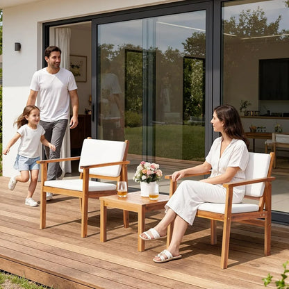 3 Piece Acacia Wood Patio Furniture
