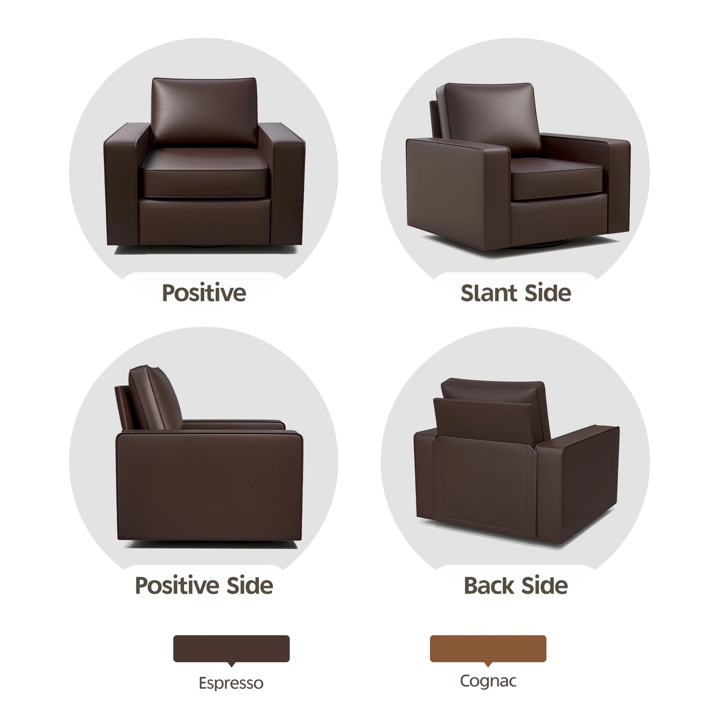 360° Swivel Accent Chair with Deep Seat
