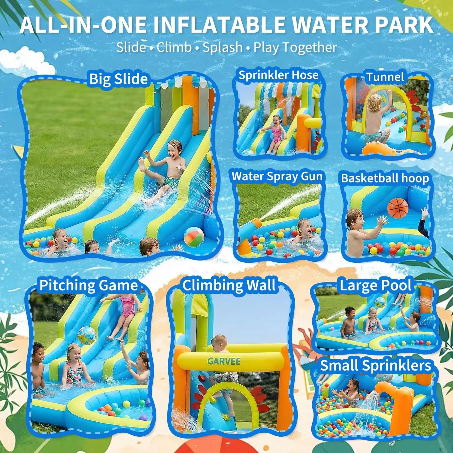 Inflatable Water Slide  Kids Bounce House