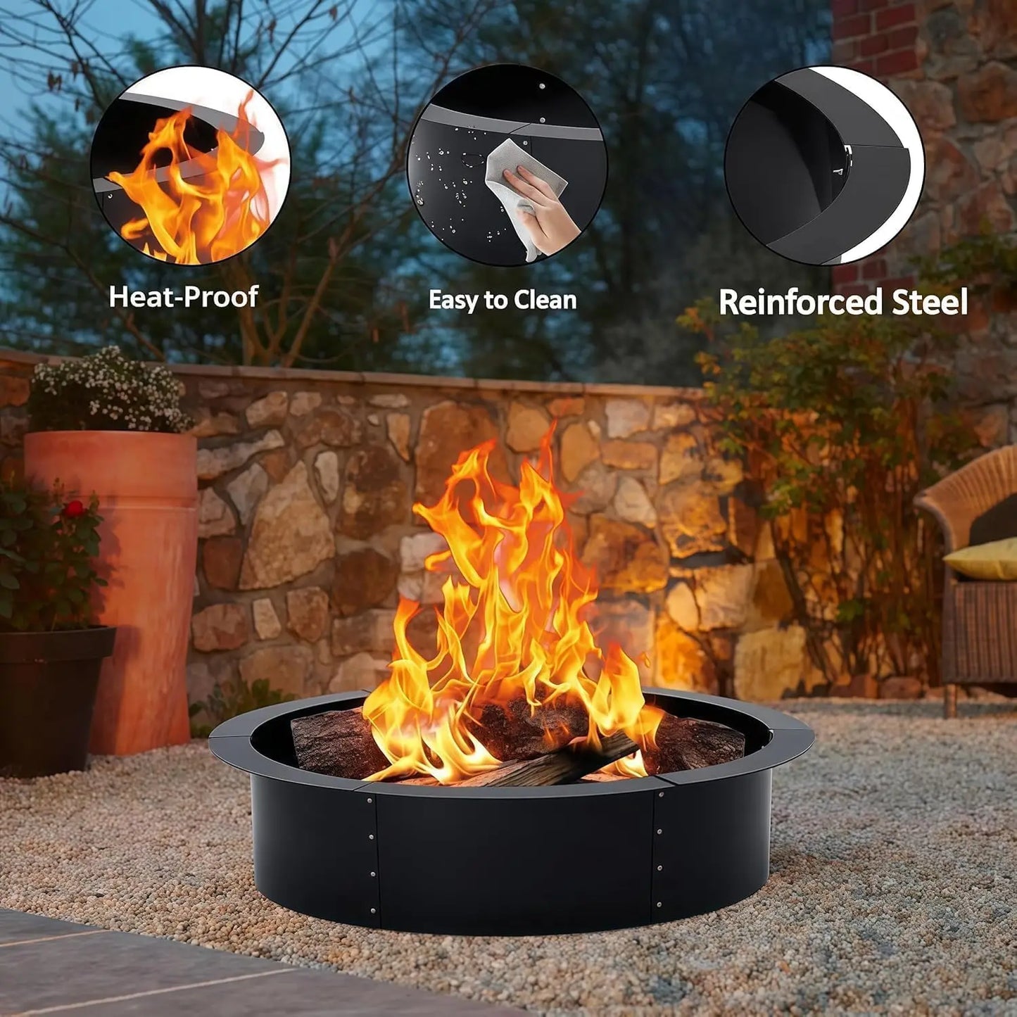 Round Fire Pit Ring 48/60 Inch