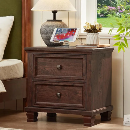 Rustic Vintage  End Table with Wood Legs