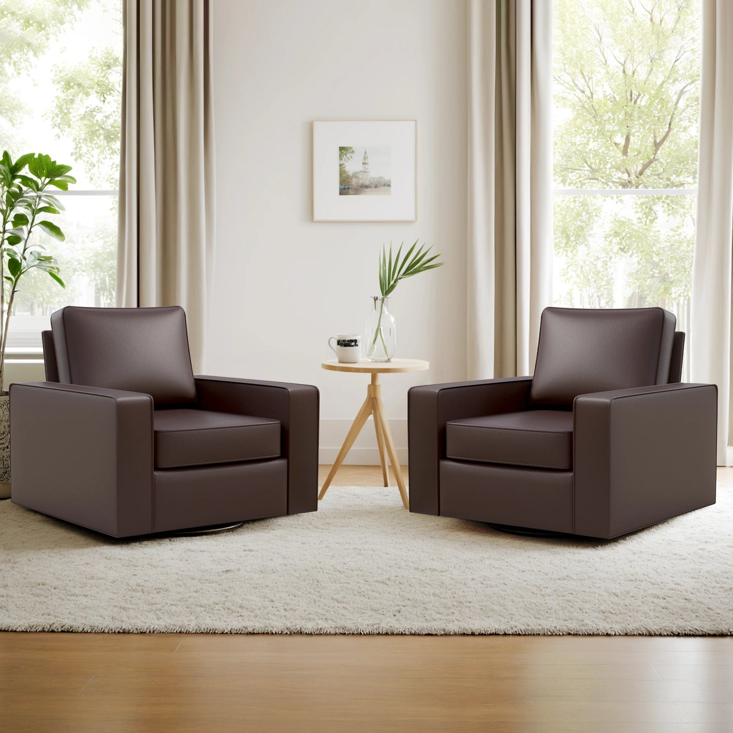 360° Swivel Accent Chair with Deep Seat
