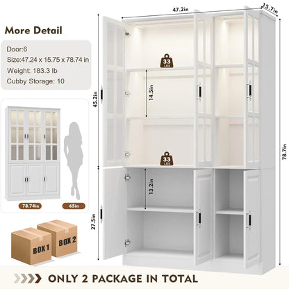 Kitchen Storage Cabinet with LED Lights