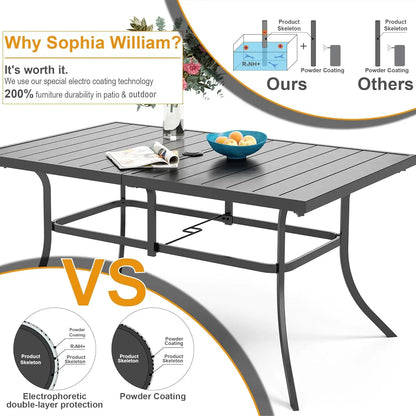 Outdoor Table and 6 Chairs with Umbrella