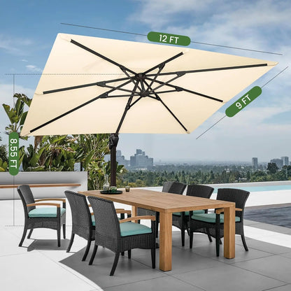 9' X 12' Cantilever Umbrella with Base