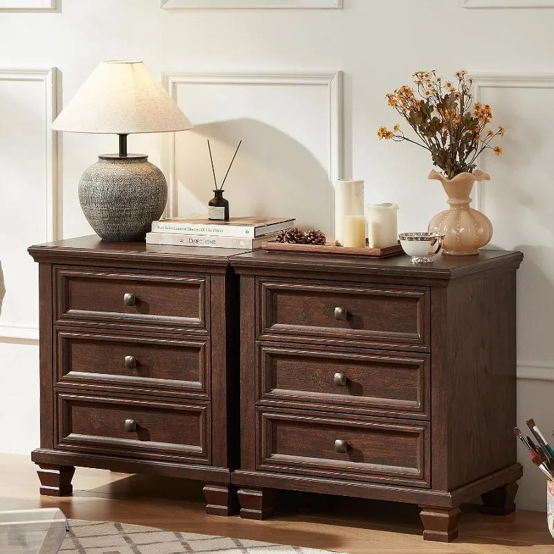 Rustic Vintage  End Table with Wood Legs