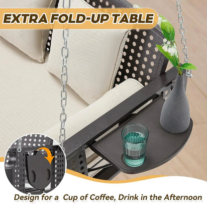 3 Seat Porch Swing with Cup Holders