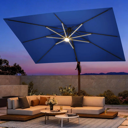 9 X 12 FT Umbrella with Led Lights and Base