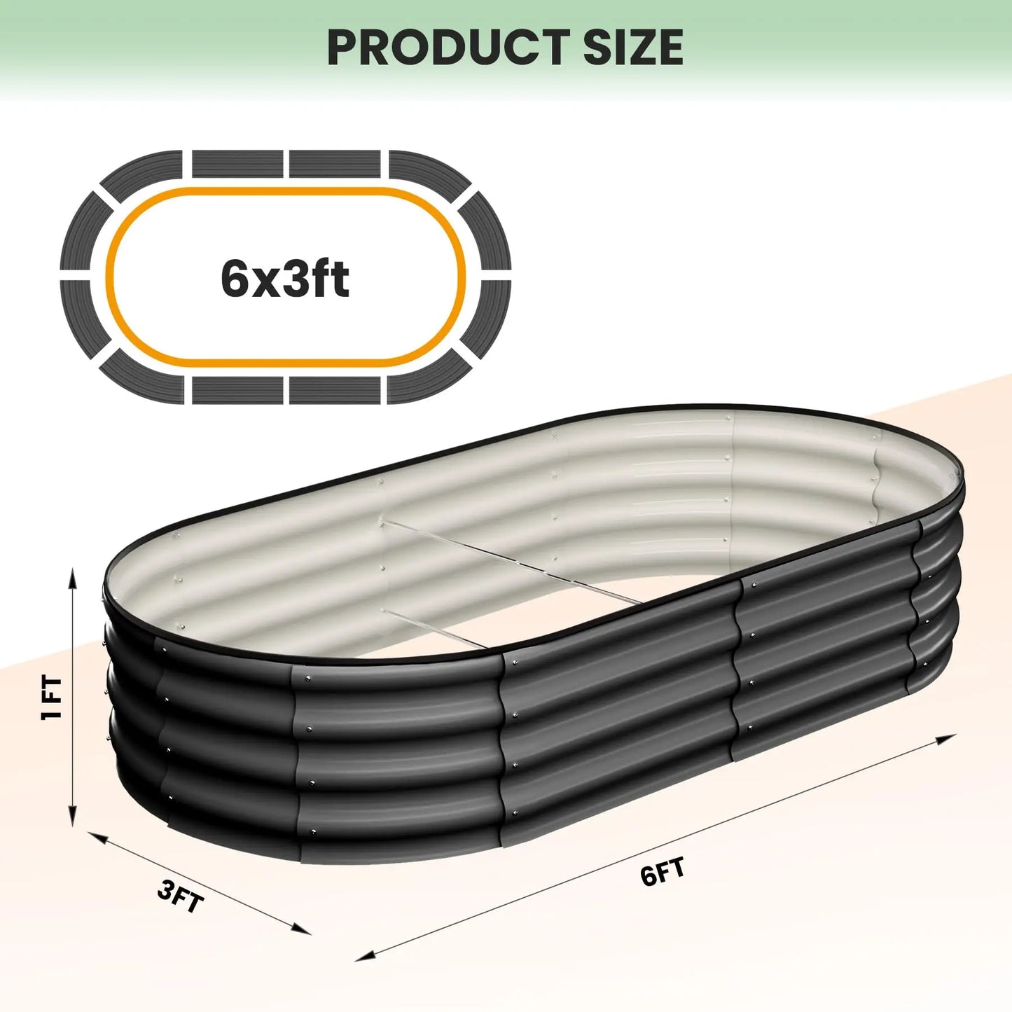 2-Pack Oval Galvanized Raised Garden Bed