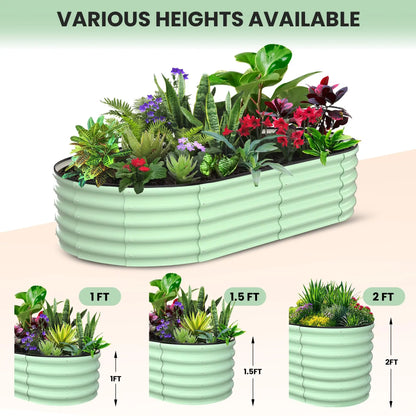 2-Pack Oval Galvanized Raised Garden Bed