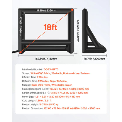 Inflatable Projector Screen with 120W Air Blower